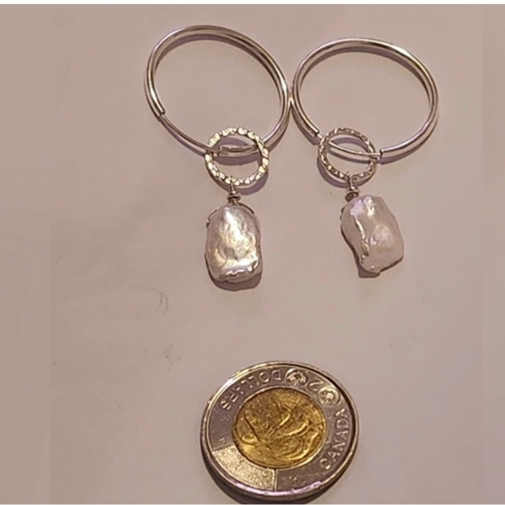 Elegant Silver and Pearl Dangle Earrings